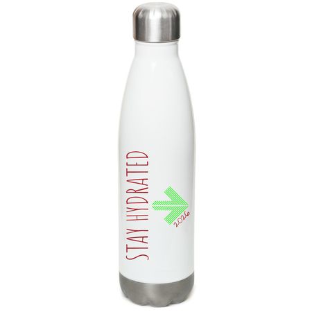 Stay Hydrated 2026, a White Stainless Steel Water Bottle