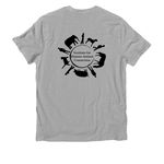 Philip and Samara Legacy Shirt, a Granite Grey Heather Allmade Organic Cotton Unisex Tee (back-view)