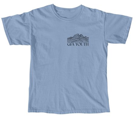 Youth Merch, a Washed Denim Comfort Colors Unisex Tee (back-view)