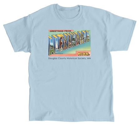 Greetings from Alexandria Postcard Shirt, a Light Blue Classic Unisex Tee