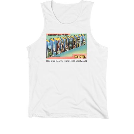 Greetings from Alexandria Postcard Shirt, a White Premium Cotton Tank