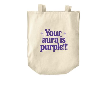 Your aura is purple!, a Natural Over-the-Shoulder Shopping Tote Bag