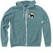 Turquoise Trail Borzoi Club -Zip up hoodies, a Heather Deep Teal Zip Up Hoodie