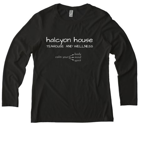 Halcyon House Calm, a Space Black Allmade Eco Triblend Women?s Long Sleeve Tee