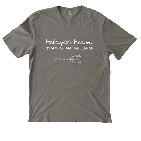 Halcyon House Calm, a Driftwood Grey Allmade Organic Cotton Mineral Dye Tee