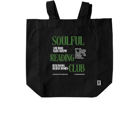Stay Woke Large Tote, a Black Recycled Cotton Tote Bag