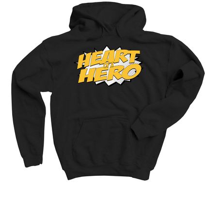 Heart of a Hero 2024!, a Black Youth Pullover Hoodie