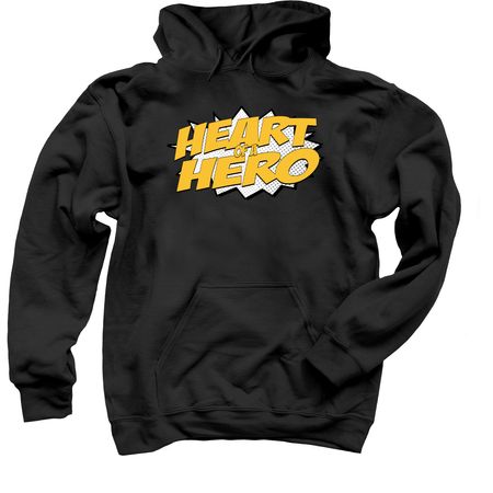 Heart of a Hero 2024!, a Black Pullover Hoodie