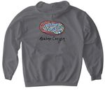Abalone Shell, a Charcoal Gildan Softstyle Pullover Hoodie (back-view)