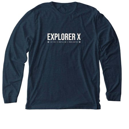 Explorer X Gear, a Heather Midnight Navy Premium Long Sleeve Tee