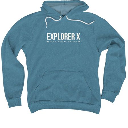 Explorer X Gear, a Heather Deep Teal Premium Pullover Hoodie