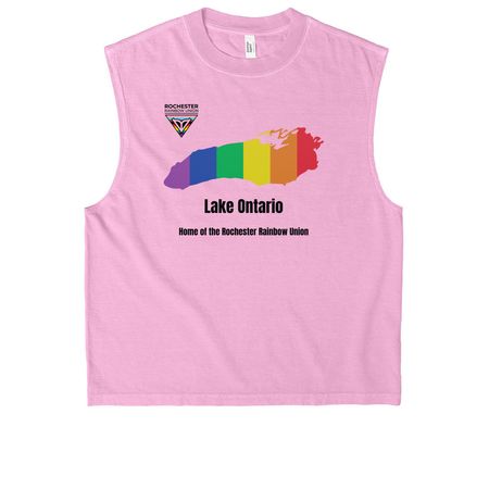 Lake Ontario Pride, a Faded Powder Pink Heavyweight Garment Dye Muscle Tee