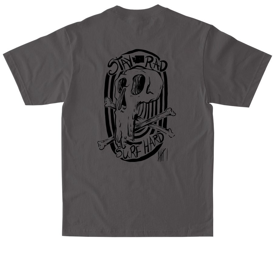 Coy Pond ?26, a Dark Grey Max Heavyweight Tee (back-view)