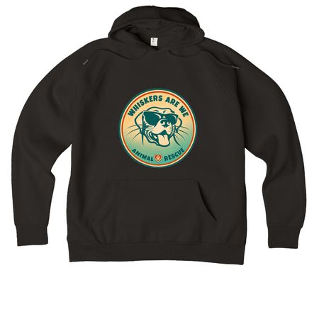 Whiskers Are We Animal Rescue, a Deep Black Allmade Organic CVC Pullover Hoodie