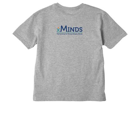 Minds of All Kinds, a Athletic Heather Youth Heavyweight Tee (back-view)