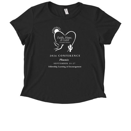 2026 Conference Tee, White Graphic&nbsp;, a Deep Black Allmade Eco Triblend Women?s Scoop Neck Tee