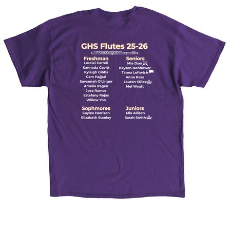 Grissom Flutes 25/26, a Purple Classic Unisex Tee (back-view)