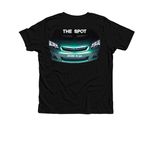 The Spot (Car Cruise In LLC) Merch, a Solid Black Blend Premium Youth Tee (back-view)