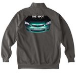 The Spot (Car Cruise In LLC) Merch, a Pepper Comfort Colors Quarter Zip Pullover (back-view)