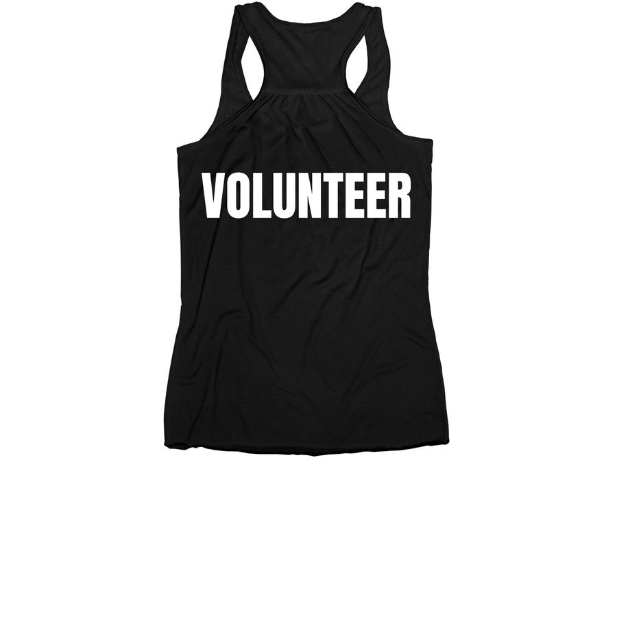 NDR Volunteer Racerback, a Black Women's Racerback (back-view)