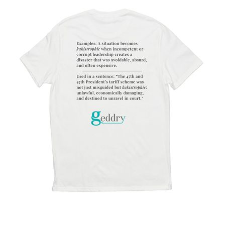 The Kakistrophic Collection, a Bright White Allmade Eco Triblend Unisex Tee (back-view)