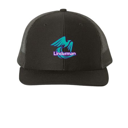 LEC, a Black Printed Snapback Trucker Cap
