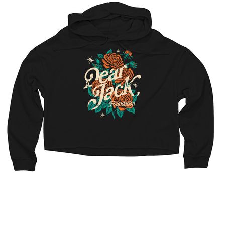 Dear Jack x Gut42 Pullover, a Black Women?s Lightweight Cropped Hoodie