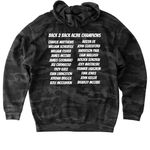 DT HAWKS, a Black Camo Heavyweight Camo Pullover Hoodie (back-view)