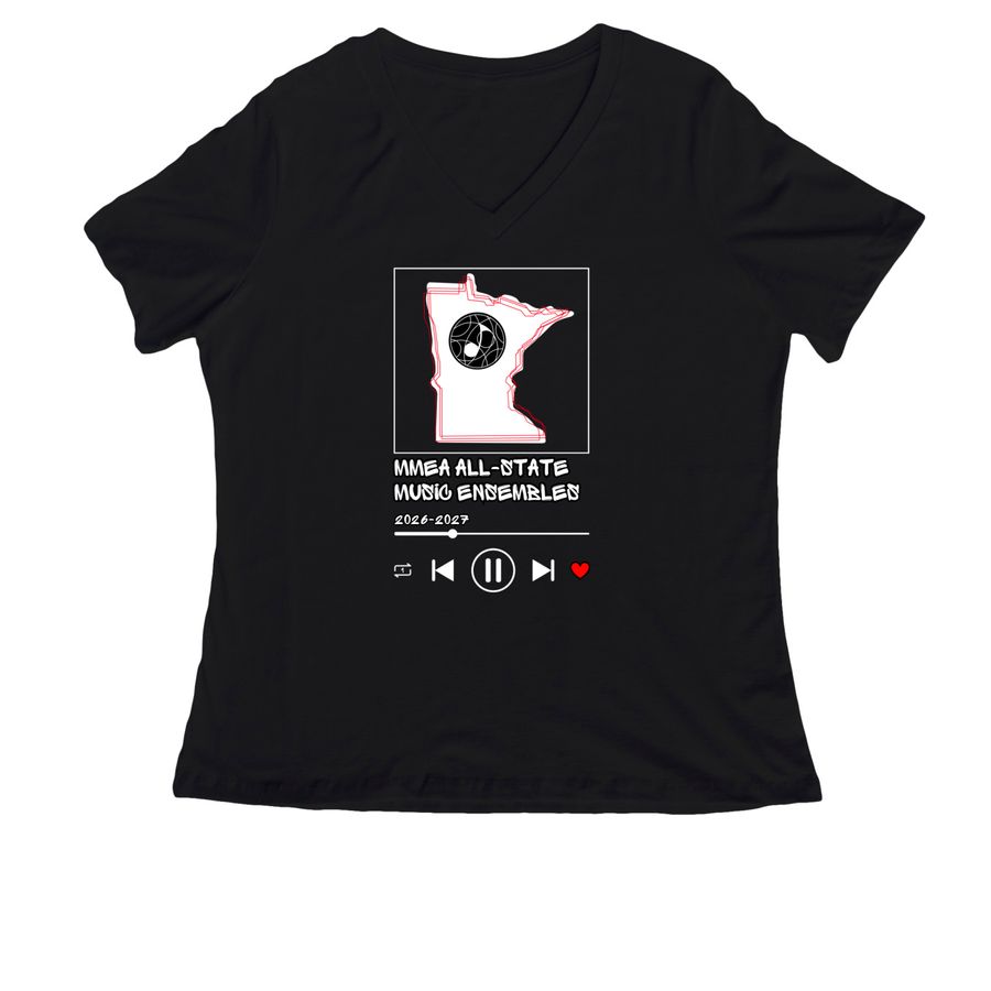 All-State MUSICIAN 2026-27, a Black Women's Relaxed V-Neck Tee