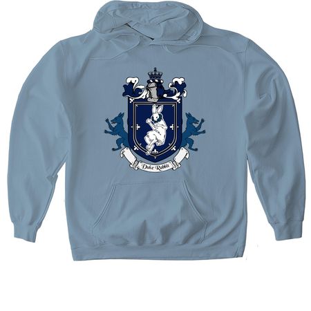 House of Rabbit Coat of Arms, a Stone Blue Gildan Softstyle Pullover Hoodie