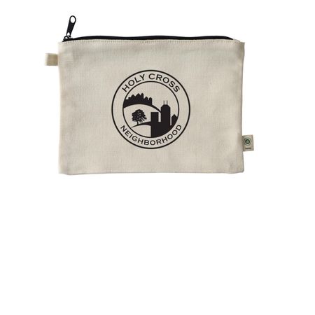 Holy Cross Neighborhood, a Natural 9"x7" Hemp Blend Pouch