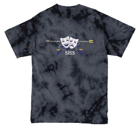 SHS Mask Logo, a Black Crystal Tie Dye Tee