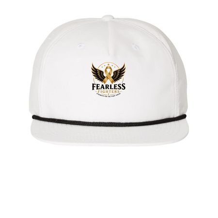 Fearless Fighters Hats, a White/ Black Printed Umpqua Snapback Cap