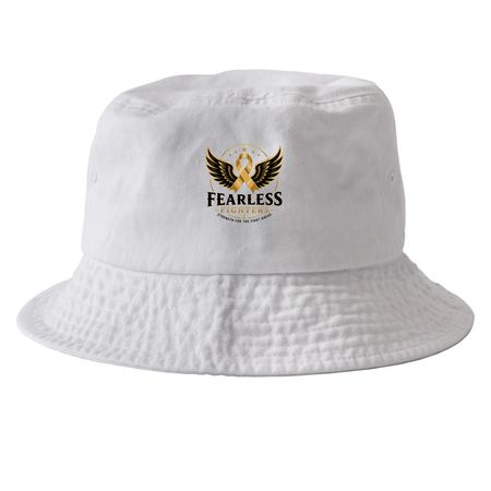 Fearless Fighters Hats, a White Printed Bucket Hat