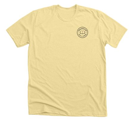 Watermark Classic Book Club Logo T-Shirt, a Heather French Vanilla Premium Unisex Tee (back-view)