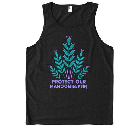 Protect Our Wild Rice!, a Deep Black Allmade Eco Triblend Tank