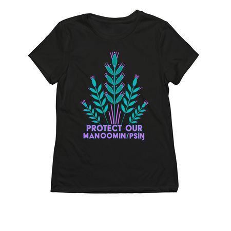 Protect Our Wild Rice!, a Deep Black Allmade Eco Triblend Women?s Tee