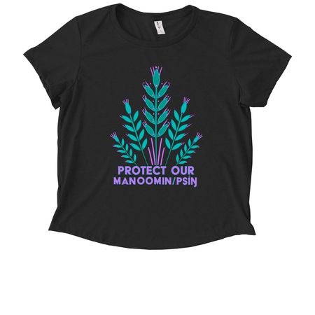 Protect Our Wild Rice!, a Deep Black Allmade Eco Triblend Women?s Scoop Neck Tee