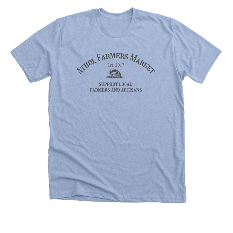 Athol Farmers Market - Light Colors, a Heather Baby Blue Premium Unisex Tee