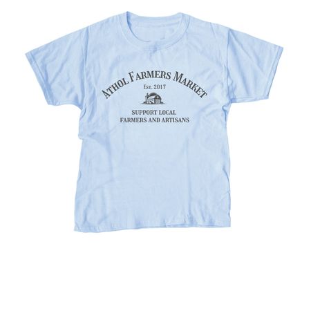 Athol Farmers Market - Light Colors, a Light Blue Youth Unisex Tee