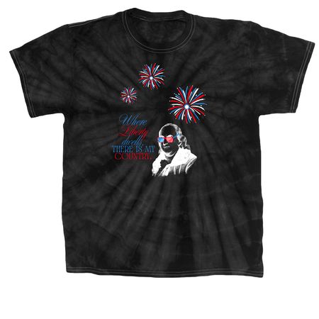 Ben Franklin, a Black Classic Tie Dye Tee