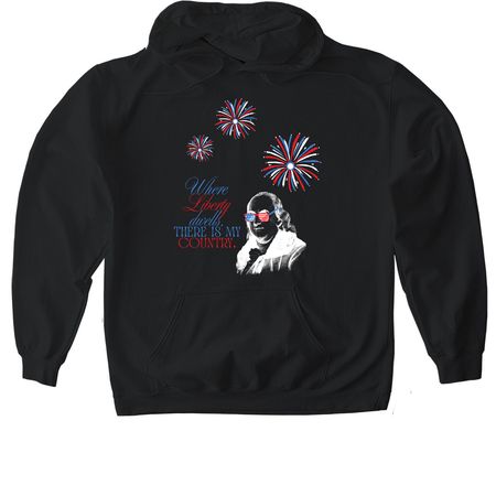 Ben Franklin, a Black Gildan Softstyle Pullover Hoodie