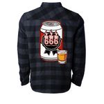 LUX Lounge Fire Fundraiser, a Charcoal Heather/ Black Unisex Flannel Shirt (back-view)
