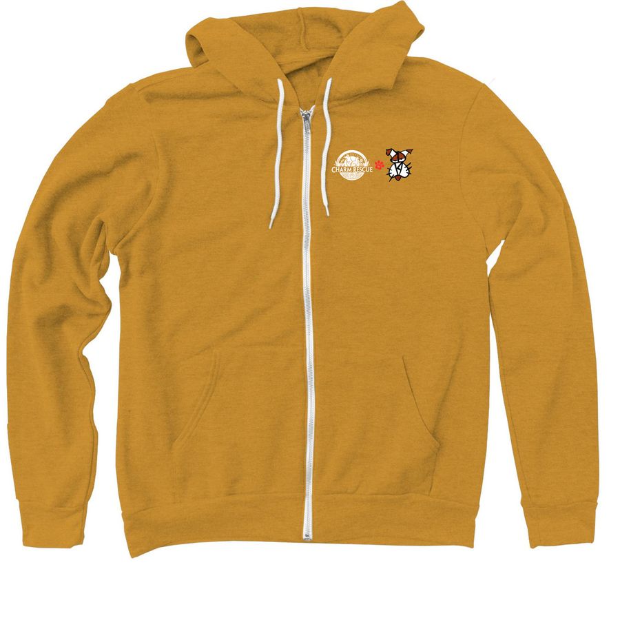 CHARM <3 Drowzy, a Heather Mustard Zip Up Hoodie
