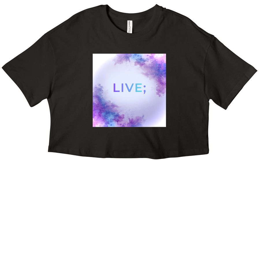 LIVE; Supporting Suicide Prevention, a Black Women?s Cropped Cotton Tee