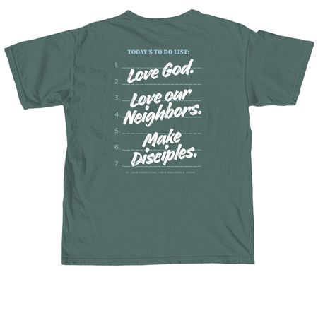 To Do List, a Blue Spruce Comfort Colors Unisex Tee (back-view)