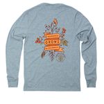 Abundance Grows in Solidarity, a I Like You Blue Allmade Eco Triblend Long Sleeve Tee (back-view)