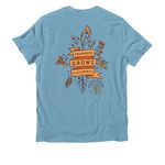 Abundance Grows in Solidarity, a Arctic Blue Allmade Organic Cotton Unisex Tee (back-view)