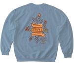 Abundance Grows in Solidarity, a Stone Blue Softstyle Crewneck Sweatshirt (back-view)