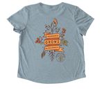 Abundance Grows in Solidarity, a I Like You Blue Allmade Eco Triblend Women?s Scoop Neck Tee (back-view)